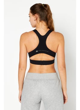 adidas By Stella McCartney Women Sportswear Fit Sleeveless Training Padded Sports Bra, Black  - Image 4