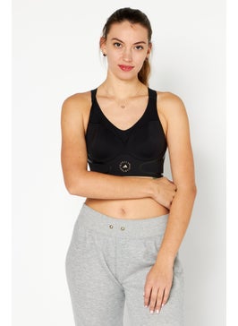 adidas By Stella McCartney Women Sportswear Fit Sleeveless Training Padded Sports Bra, Black  - Image 1