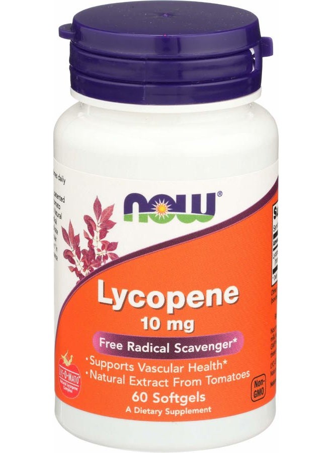 now Foods Lycopene - 10mg, 60 Softgels - Image 1