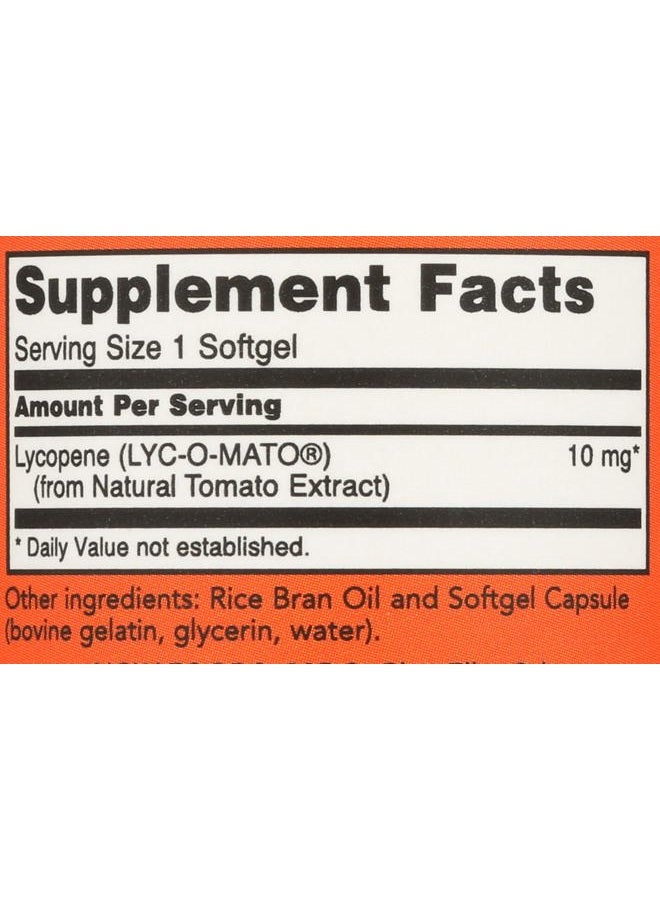 now Foods Lycopene - 10mg, 60 Softgels - Image 3