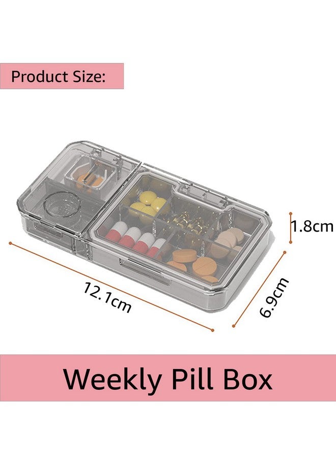 HOUSE OF QUIRK House of Quirk Pill Cutter, Pill Crusher, Pill Splitter, 3 in 1 Multi-Functional Pill Cutter, Portable Travel Small Pill Box Case Holder, Purse Medicine Container for Cutting Vitamins Tablets (Grey)  - Image 3