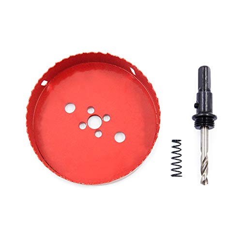 Laiwei Hole Saw Drill Bit LAIWEI HSS Hole Cutter with Arbor for Wood,PVC Board and Plasterboard(5-1/2"(140mm Hole Saw)) - Image 2