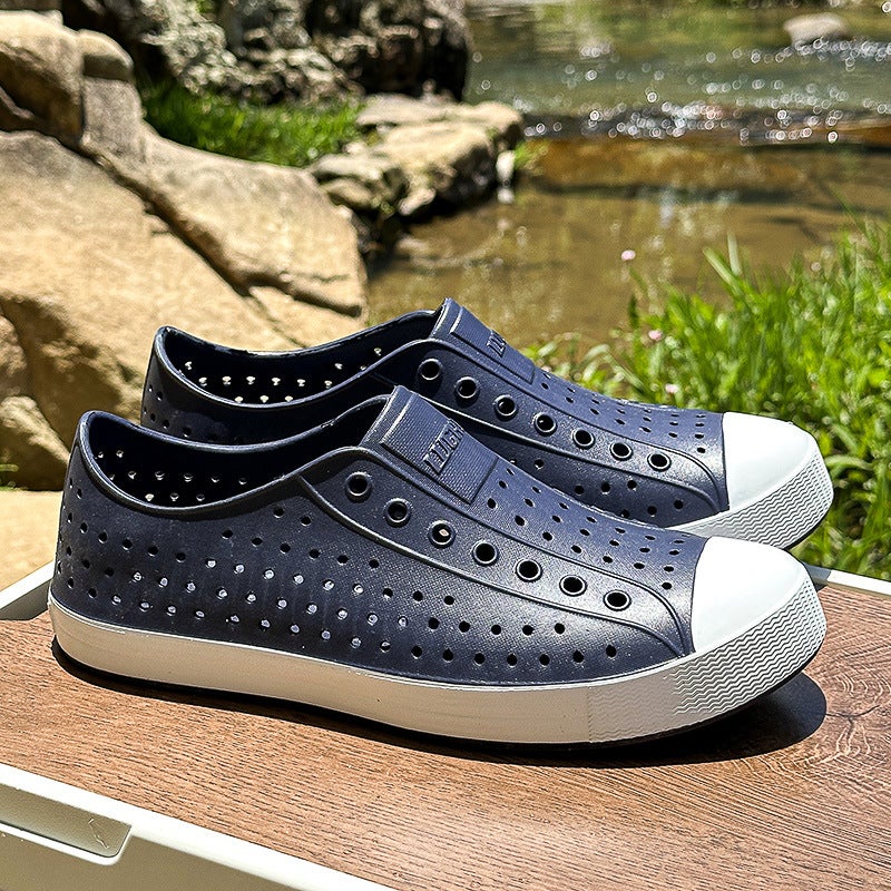 Luchi Men'S Clogs, Closed-Toe Sandals, Water-Resistant Beach Hollow Shoes, Summer Breathable Non-Slip Korean Style - Image 4