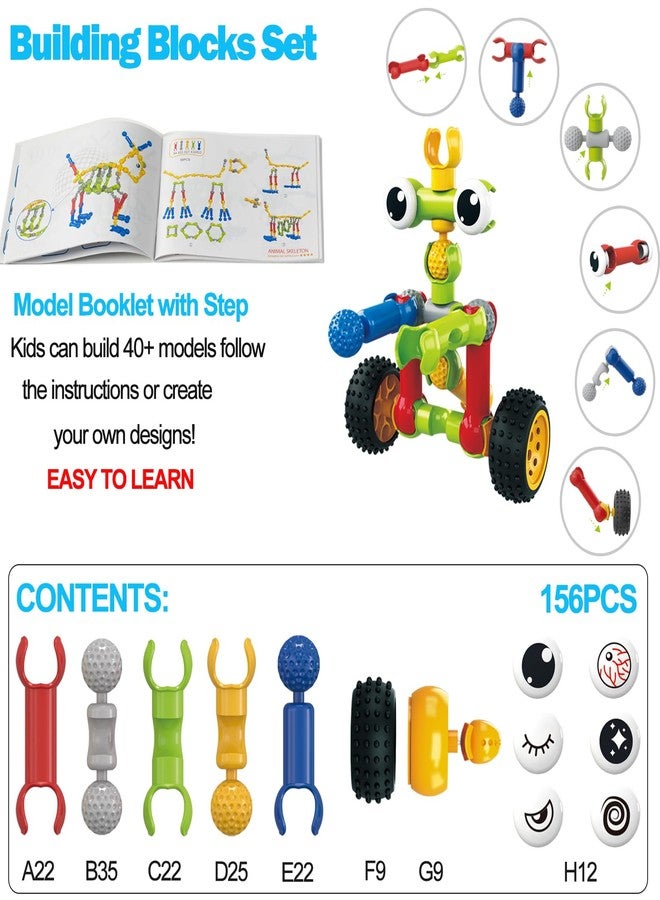 Afomida 156 PCS Creative Building Blocks Building Toy Set - Featuring Storage, Includes Dinosaur, Robot, Car, Spider, Dog, Animal Figure Building Toy Playset for Kids, Birthday Gift Ages 3+ (2) - Image 2