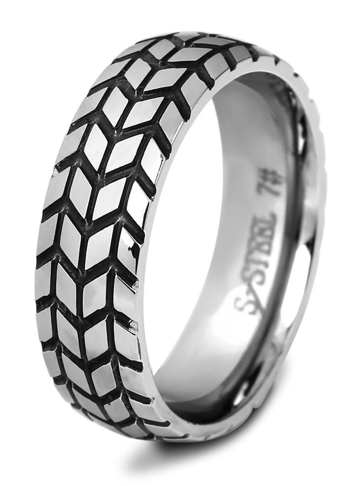 Loquat Stainless Steel Solid Polished Signet Ring