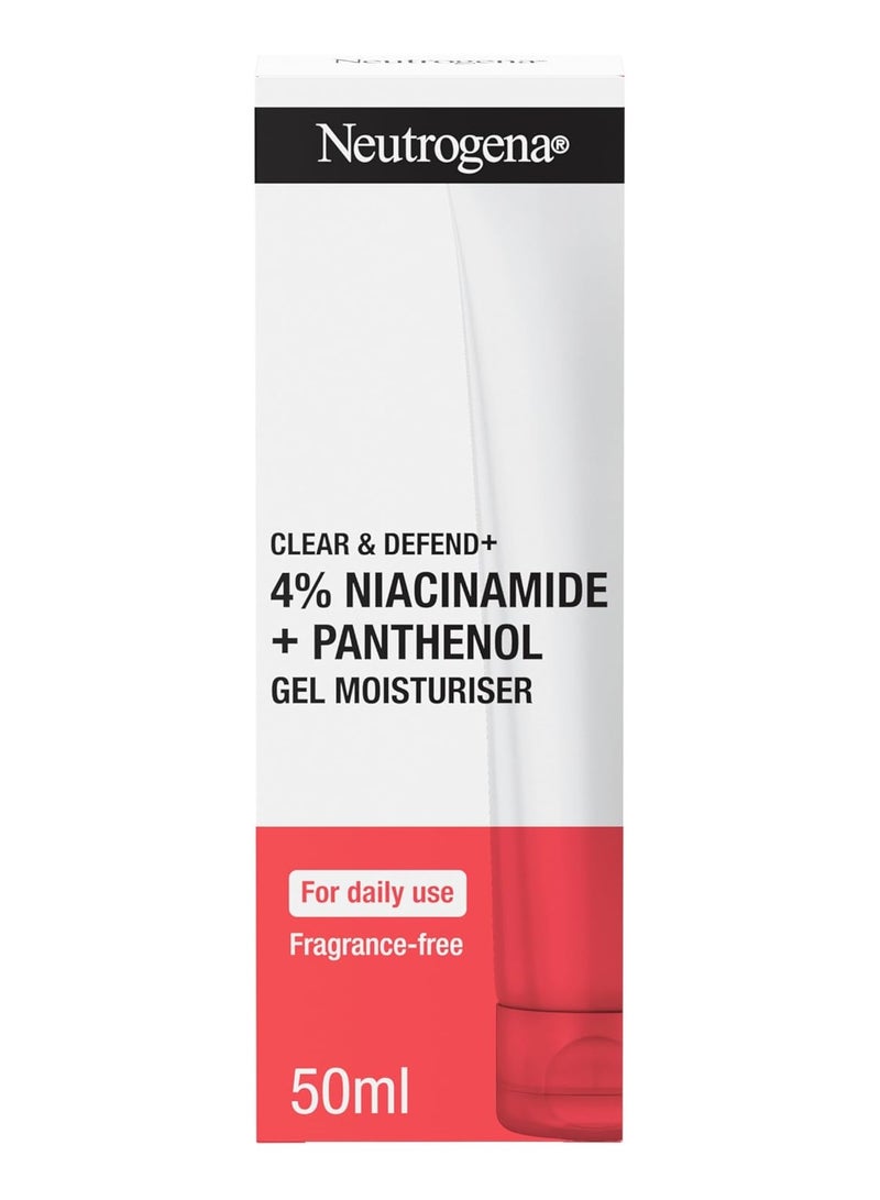 CLEAR Neutrogena® Clear & Defend Plus Gel Moisturizer with Niacinamide & Panthenol