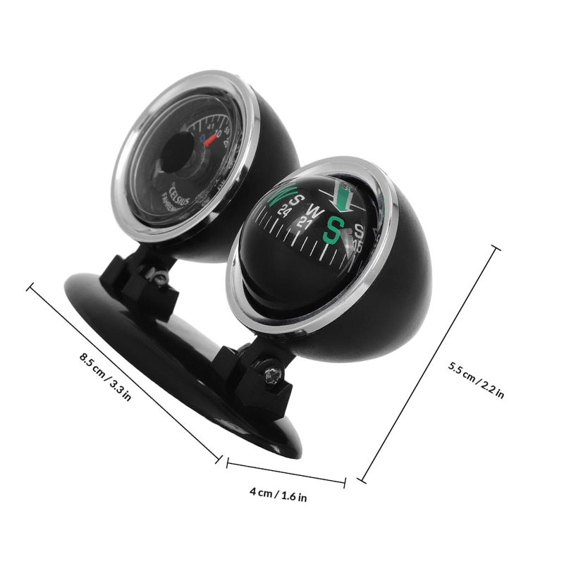 Kichvoe 2-In-1 Car Boat Suction Cup Compass Ball Dashboard Mount Accurate Navigation - Image 3