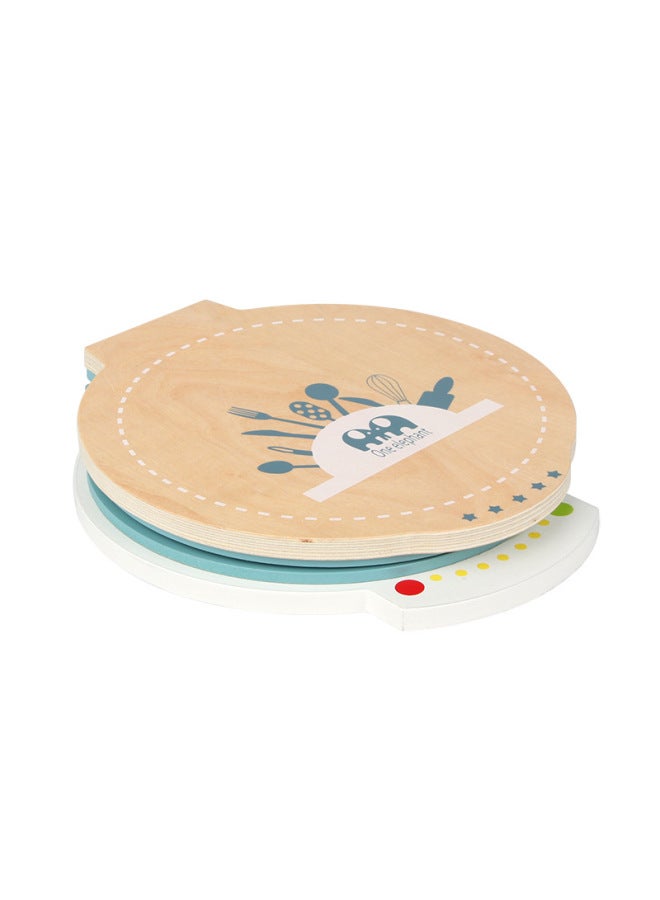 Children's Wooden Playhouse Pancake Machine Set Simulation Pancake Machine Boys And Girls Kitchen Kitchenware Cutting Educational Toys-Color:M-026-Cracker Maker  - Image 3