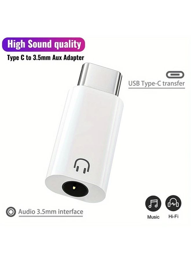 White USB C to 35mm Headphone Adapter 4 Pack Hi Fi Audio for iPhone 15 S23 S22 iPad Pro - Image 2