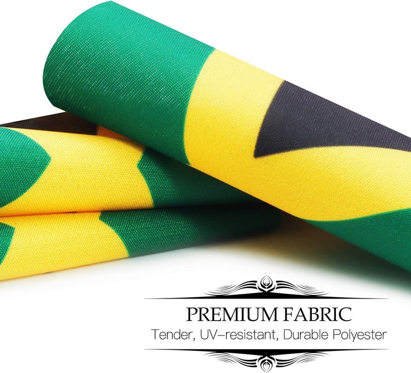 Anley ANLEY Jamaica Deluxe Desk Flag Set  6 x 4 Inch Miniature Jamaican Desktop Flag with 12 Solid Pole  Vivid Color and Fade Resistant  Black Base and Spear Top  - Image 5
