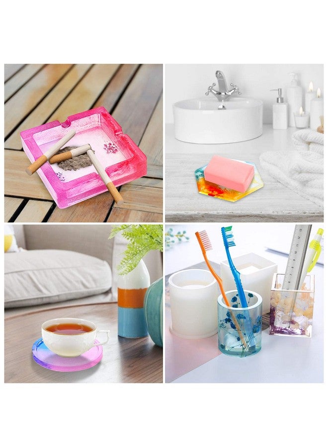 ELEPHANTBOAT 20 Pcs Resin Moulds Silicone, Resin Moulds For Craft For Pen Holder, Flower Pot, Coaster, Pendants, Candle Molds & Holders Sticks, Epoxy Resin Art Kits, Multi Colour - Image 4