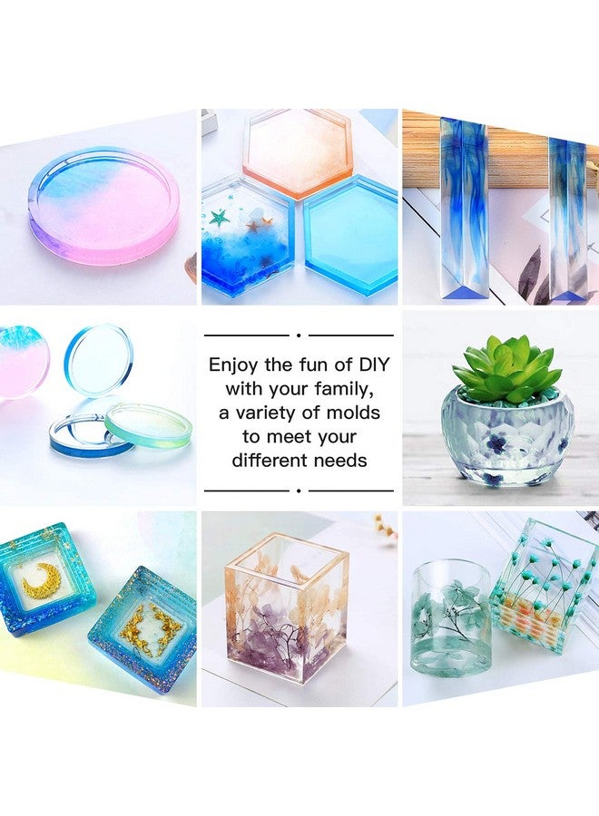 ELEPHANTBOAT 20 Pcs Resin Moulds Silicone, Resin Moulds For Craft For Pen Holder, Flower Pot, Coaster, Pendants, Candle Molds & Holders Sticks, Epoxy Resin Art Kits, Multi Colour - Image 3