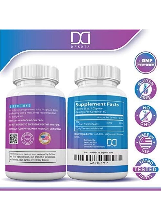 Dakota Zinc 50mg Vitamin Supplements for Immune Support System - Image 3