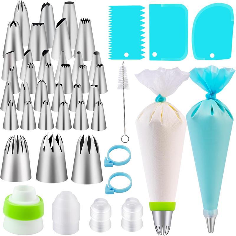 Thickened Piping Nozzle Suit Stainless Steel Cream Nozzle Cream Scraper Piping Nozzle Baking Decoration 75 Piece Tool Set - Image 1