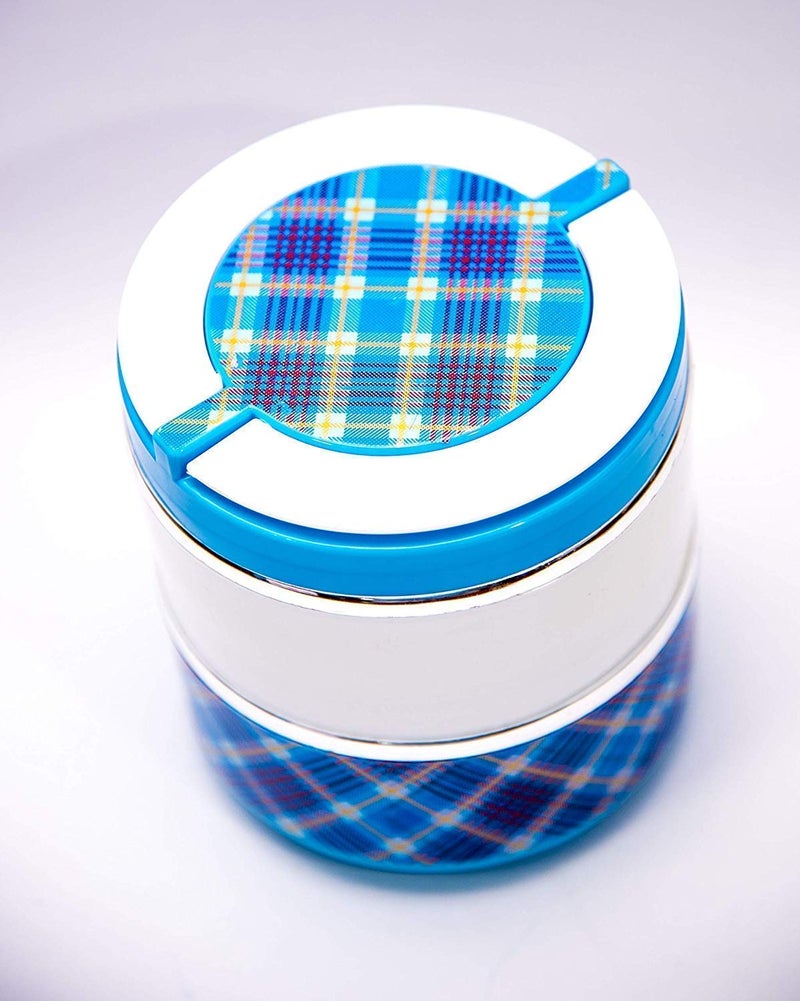 BEE HOME Plastic Leak Proof 2 Layer Small Lunch Tiffin Box Bag for Office, Kids (Multicolor) - Image 2