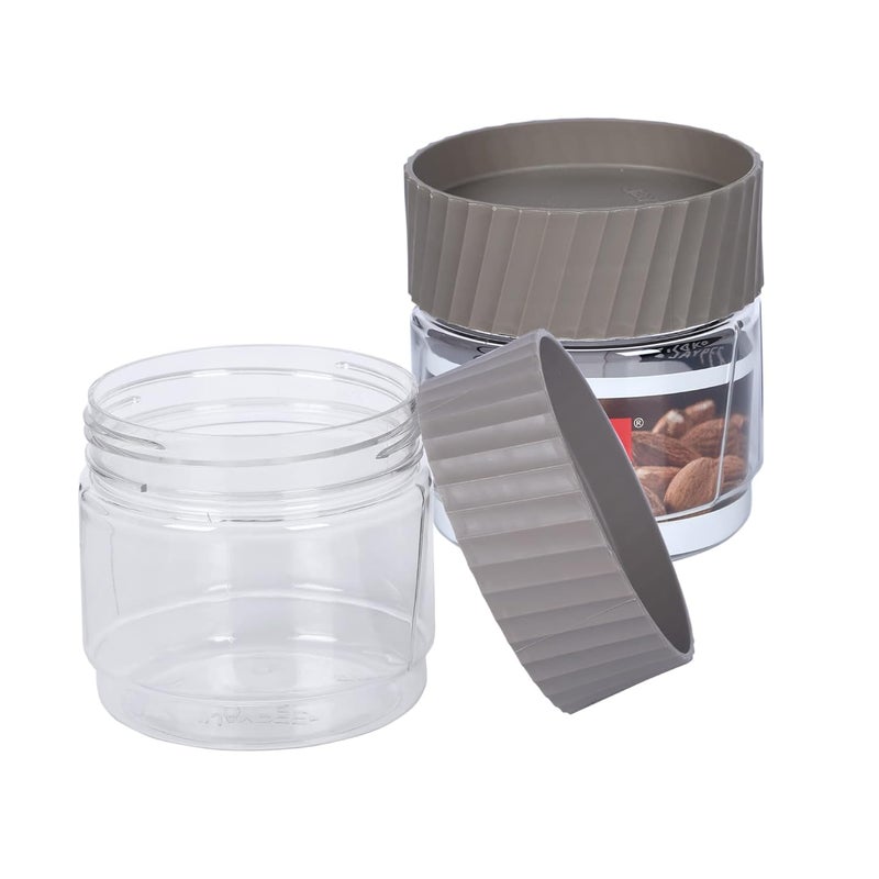 Jaypee Plus Staxx 500ml Home and Kitchen Storage Mirror Grey Container (Pack of 2) - Image 2