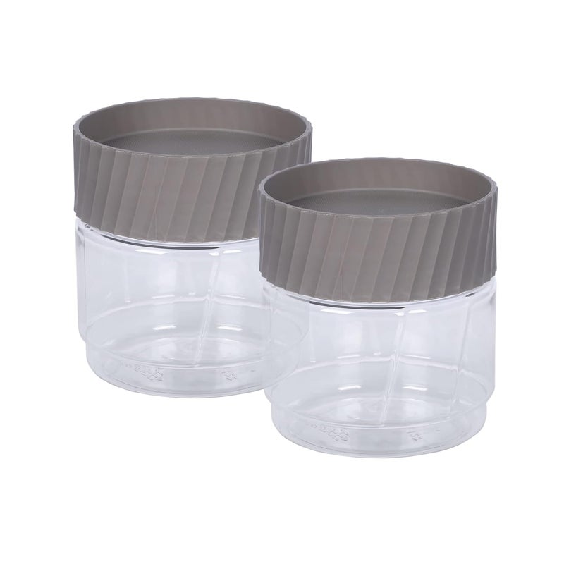 Jaypee Plus Staxx 500ml Home and Kitchen Storage Mirror Grey Container (Pack of 2) - Image 1