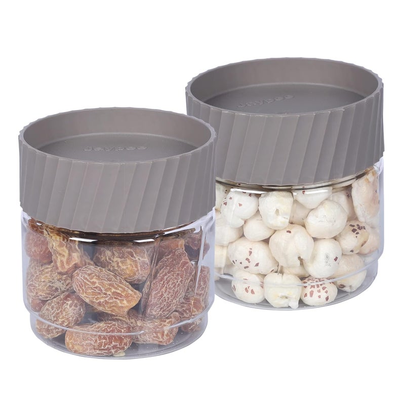 Jaypee Plus Staxx 500ml Home and Kitchen Storage Mirror Grey Container (Pack of 2) - Image 3