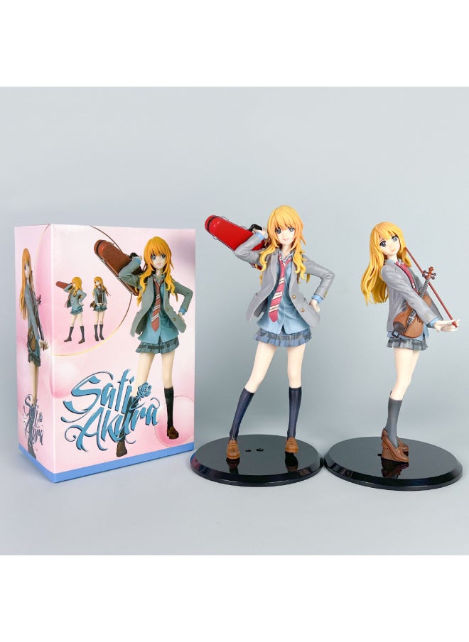 Generic - Animation Handheld April Is Your Lie, Secondary School Uniform, Gongyuan Kaoru Violinist Doll Model Decoration Batch-Color:School Uniform Miyuan Lavender Style B [boxed] - Image 1