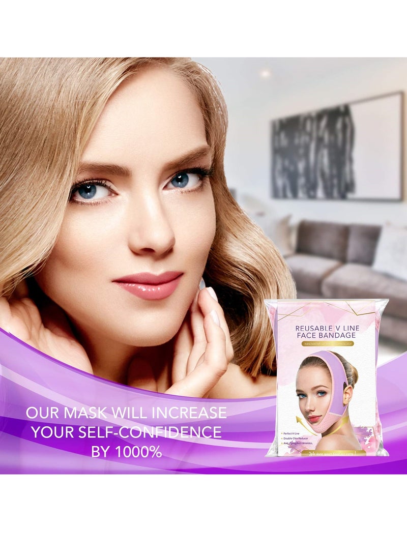Sharpdo Reusable V Line Lifting Mask, Double Chin Reducer,Chin Strap,Face Belt,Lift And Tighten The Face To Prevent Sagging, Create A V Shaped Face Full Of Vitality - Image 3