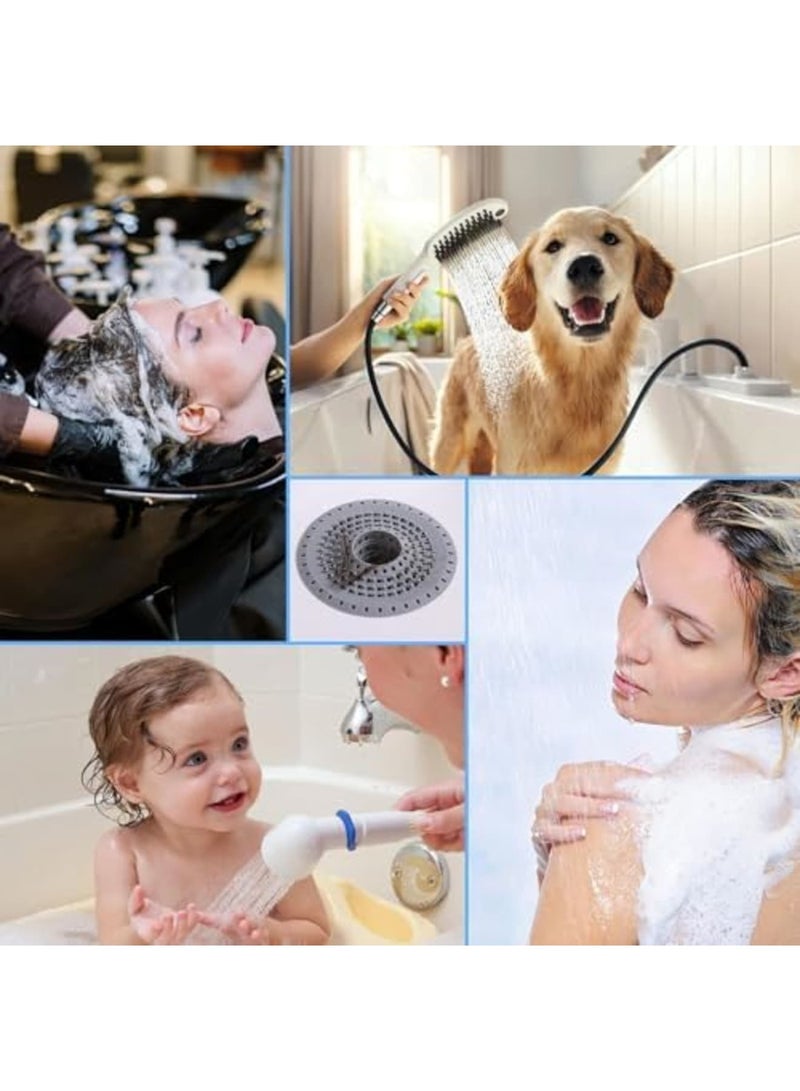 Silicone Bathtub Drain Hair Catcher,Collapsible Shower Hair Strainer for 1.48''-1.75'' Standard Drains,Hair Trap Drain Protector for Bathtubs,Showers,Sinks,Prevents Clogs,Easy to Clean (3PCS,Gray) - Image 2