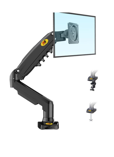 Full Motion Swivel Monitor Arm with Gas Spring for 17-30''Monitors(Within 4.4lbs to 19.8lbs),Monitor Desk Mount Computer Monitor Stand F80