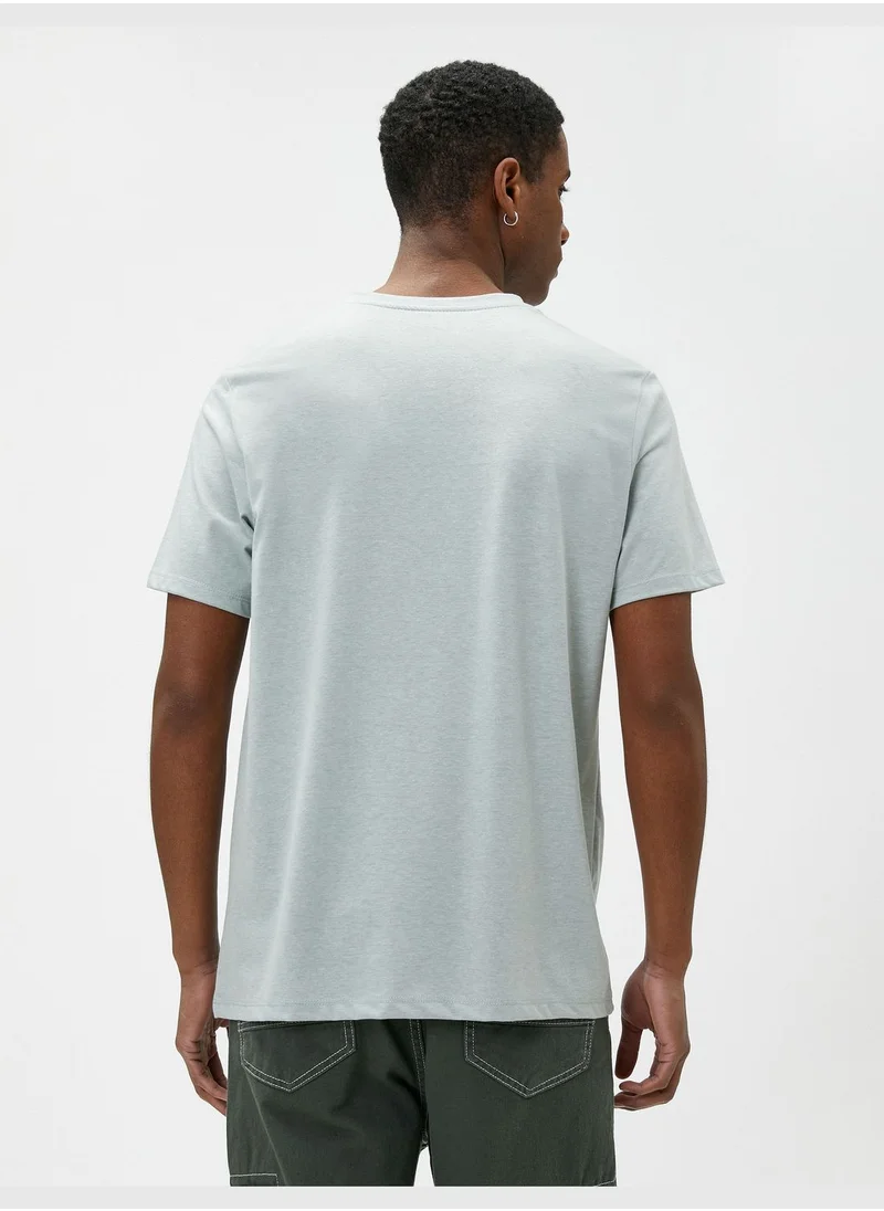 KOTON Slogan Printed T-Shirt Crew Neck Short Sleeve