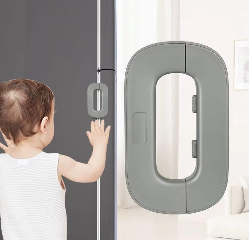 Child Safety Fridge Lock for Sliding Doors and Windows - Strong Adhesive Easy Installation - Perfect Protection for Kids and Babies from Opening Cabinets and Refrigerator Multi Color