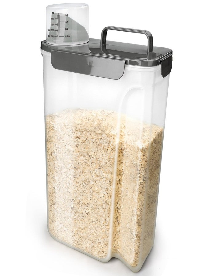 Komzon Rice Storage Containers, Rice dispenser with Pouring Spout Portable Handle for Flour, Pasta, Grain and Baking, Pet Dog Cat Bird Food Container 20 LB Grey - Image 1