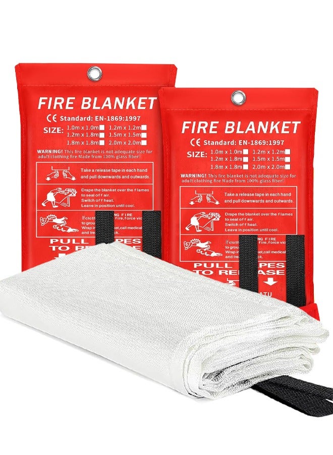 rocooart Fire Emergency Blanket a fire -Resistant Blanket in Emergency Situations, an Emergency Blanket for the Kitchen, Camping, Grill, Car, Office, Warehouse, School and Fireplace, Two Pieces - Image 1