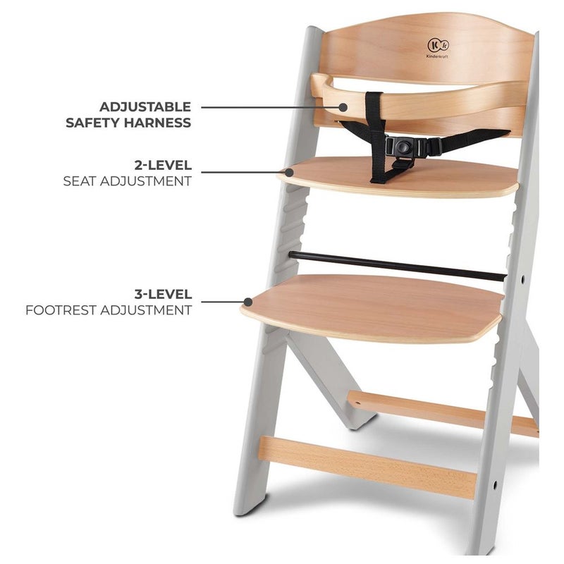 Kinderkraft - Enock Highchair - Grey/Brown - Image 4