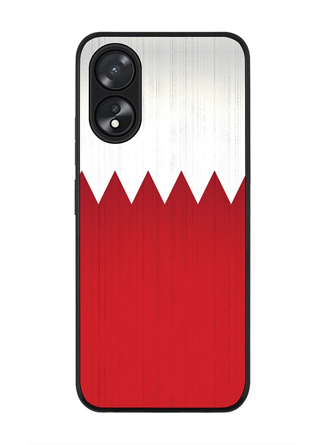 Stylizedd Rugged Black Edge case for Oppo A18 / Oppo A38, Slim fit Soft Case Flexible Rubber Edges Anti Drop TPU Gel Thin Cover - Flag Of Bahrain - Image 1