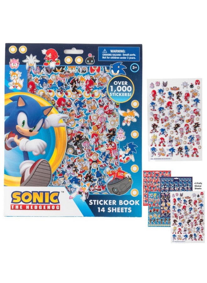 Innovative Designs Sonic The Hedgehog Stickers For Kids, 14 Sheet Sonic Sticker Book Set Including Puffy Stickers, 1200+ Stickers - Image 1