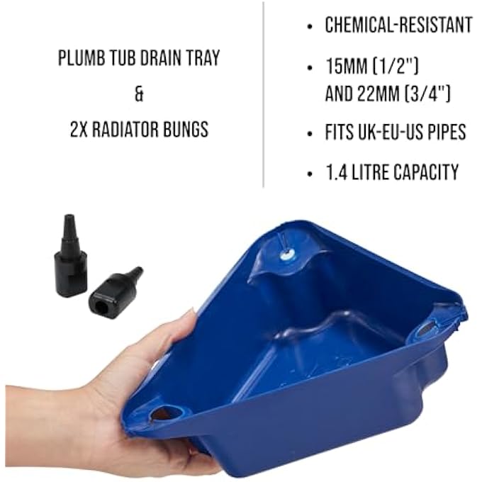 RADIATOR MAINTENANCE KIT  PLUMBING TOOLS FOR HEATING REPAIR WITH PLUMB TUB DRAIN TRAY & VACUUM SEAL RADIATOR BUNGS  REPLACE RADIATOR VALVES WITHOUT DRAINING  FITS 15MM & 22MM PIPES - Image 3