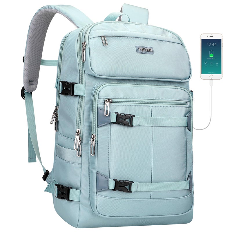 PIJUSHI Travel Backpack for Women Flight Aprroved Carry on Bag Large Casual Luggage Backpack Fit 16 inch Laptop(PE050 Teal Blue) - Image 1