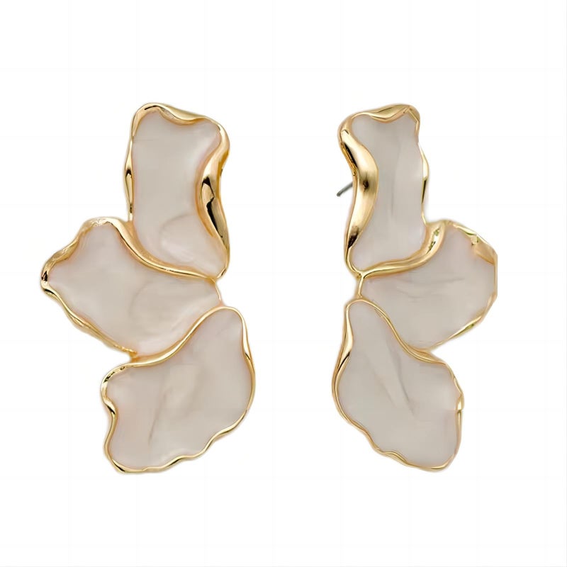 EXPHAIN Irregular Petal Earrings For Women Stainless Steel Unique Statement Flower Dangle Earrings Trendy Jewelry Gift - Image 1