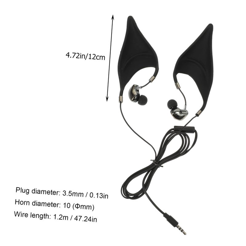 Wired In Ear Headphones With Microphone Noise Reduction Comfortable Earbuds Black - Image 3