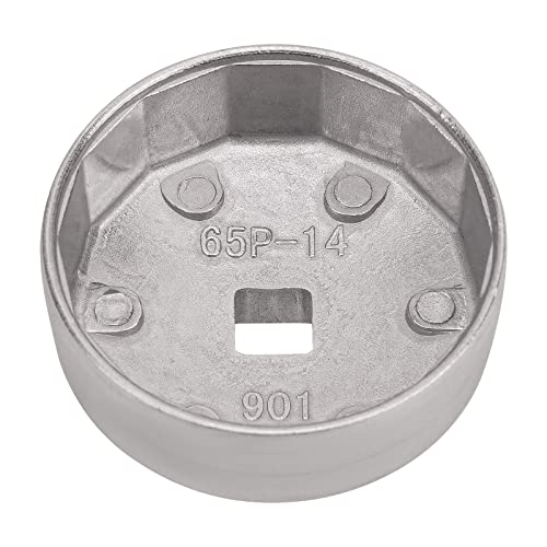 AHL 901 Cap 65mm Oil Filter Wrench 14 Flute 1/2" Square Drive Oil Filter Removel Tools Filter Socket Wrench Spanner Hand Tool for New Big Overlord, Aeolus, Camry, Nissan Bluebird, Flat, Toyota A - Image 4