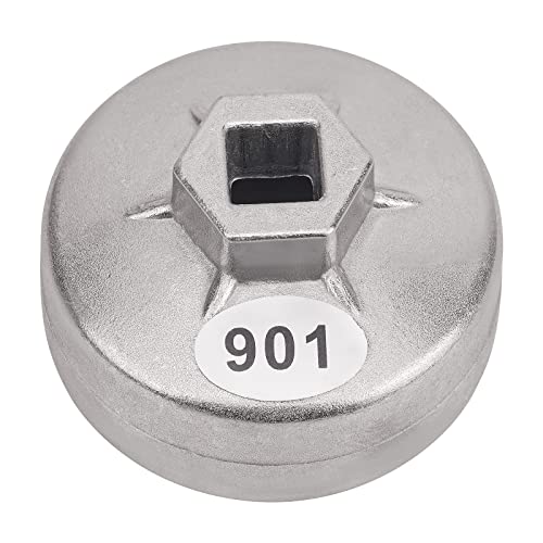 AHL 901 Cap 65mm Oil Filter Wrench 14 Flute 1/2" Square Drive Oil Filter Removel Tools Filter Socket Wrench Spanner Hand Tool for New Big Overlord, Aeolus, Camry, Nissan Bluebird, Flat, Toyota A - Image 1