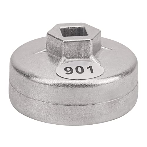 AHL 901 Cap 65mm Oil Filter Wrench 14 Flute 1/2" Square Drive Oil Filter Removel Tools Filter Socket Wrench Spanner Hand Tool for New Big Overlord, Aeolus, Camry, Nissan Bluebird, Flat, Toyota A - Image 3