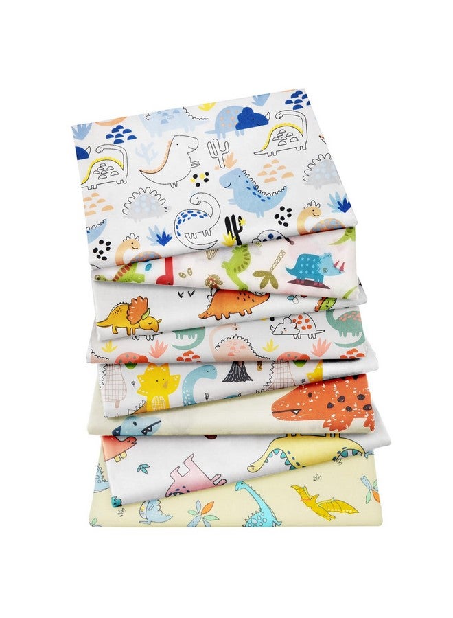 Aubliss 8Pcs Fat Quarter Fabric Bundles 100% Cotton 19.6'' X 19.6''(50Cm X 50Cm) Quilting Cotton Craft Fabric Pre Cut Squares Sheets For Patchwork Sewing Quilting Crafting(Dinosaur) - Image 1