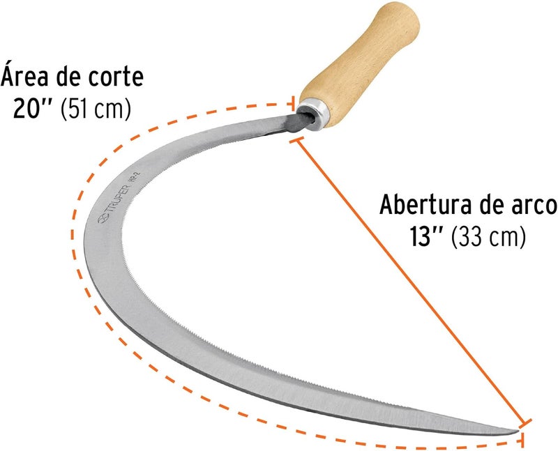 TRUPER HP-2 Serrated Grass Hooks 20" (51cm) 13" (33cm) - Image 3