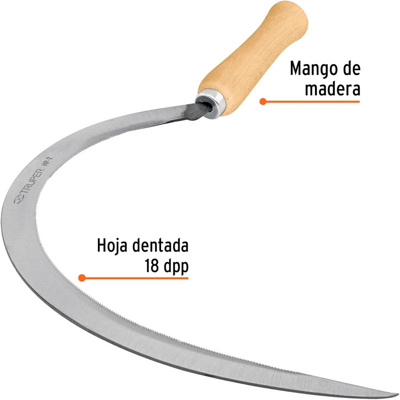 TRUPER HP-2 Serrated Grass Hooks 20" (51cm) 13" (33cm) - Image 2