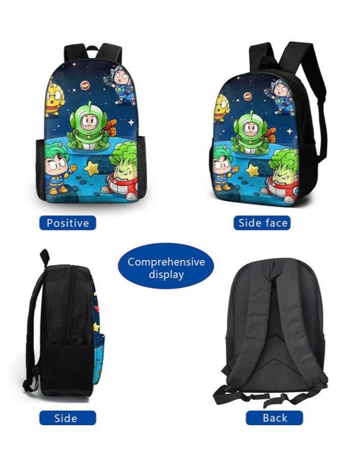 Cartoon three-piece schoolbag with front pocket - 406  - Image 3
