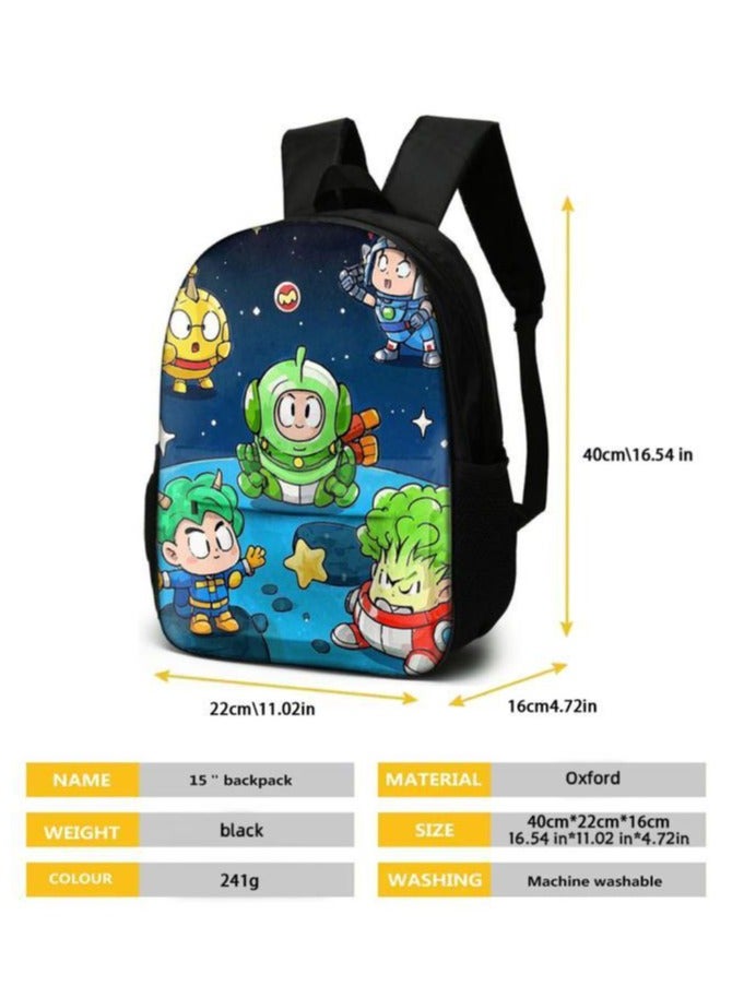 Cartoon three-piece schoolbag with front pocket - 406  - Image 5