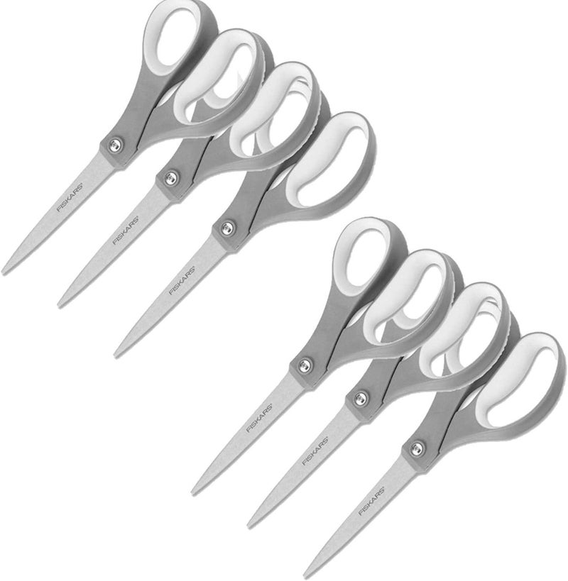 Fiskars 01004761J Softgrip Scissors Straight Stainless Steel 8 Inch  6 Pack - Image 1