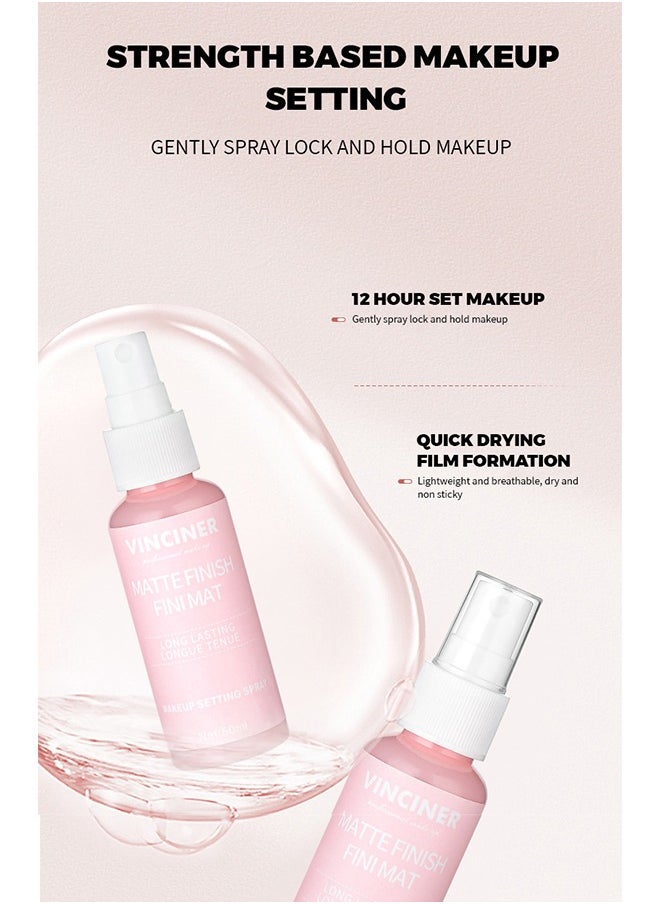 VINCINER - Make Setting Spray-12 Hr Make up fixer Spray - Keeps Face Makeup From Melting And Fading - Mattifying, Blurring And Oil Absorbing Face Spray - Transfer - Proof And Mask Friendly 50ml - Image 1