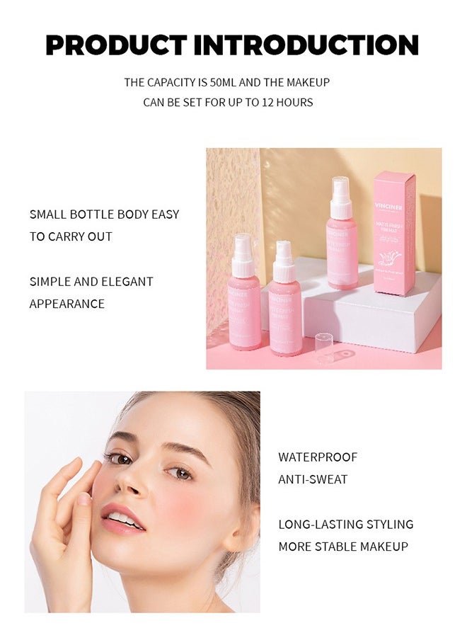 VINCINER - Make Setting Spray-12 Hr Make up fixer Spray - Keeps Face Makeup From Melting And Fading - Mattifying, Blurring And Oil Absorbing Face Spray - Transfer - Proof And Mask Friendly 50ml - Image 1