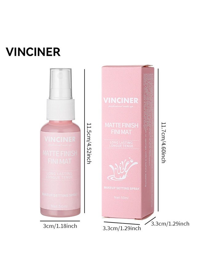 VINCINER - Make Setting Spray-12 Hr Make up fixer Spray - Keeps Face Makeup From Melting And Fading - Mattifying, Blurring And Oil Absorbing Face Spray - Transfer - Proof And Mask Friendly 50ml - Image 1