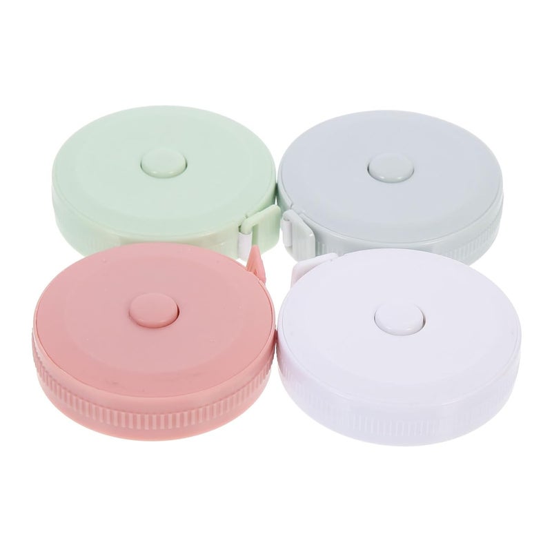 4Pcs Mini Flexible Tailor Measuring Tape Set 2M Retractable Soft Ruler White Pink Blue Green - Image 1